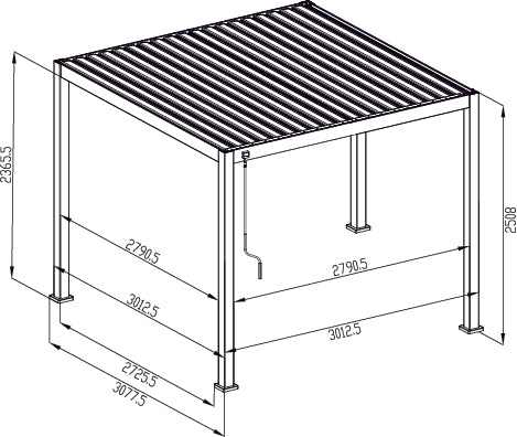 ROTA LOUVERED PERGOLA 3m x 3m