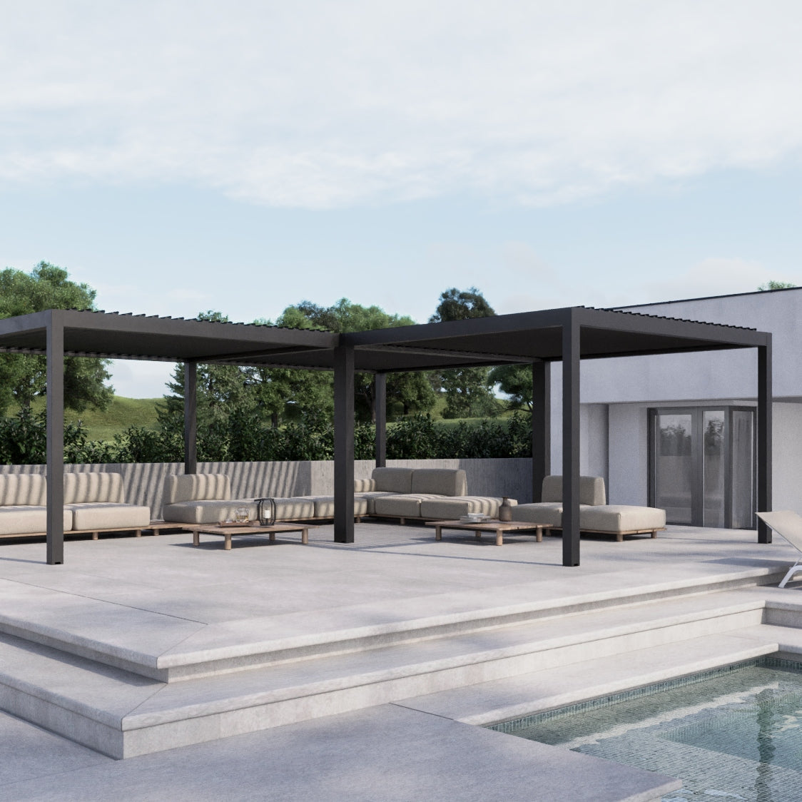 LUXE MANUAL LOUVERED PERGOLA 3m x 2.75m